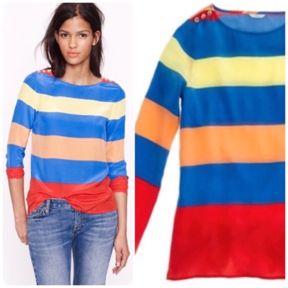 JCrew Nautical Stripe Top - Picture 1 of 8